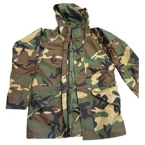 Valley Apparel ECWCS Gen‎ 1 Woodland Camo Parka Cold Weather Jacket Small Long